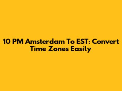 10 PM Amsterdam To EST: Convert Time Zones Easily