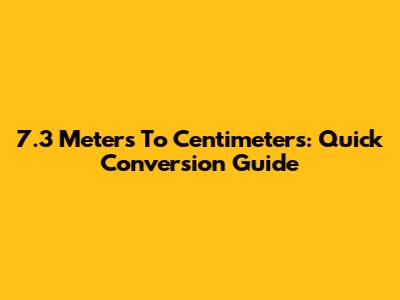 7.3 Meters To Centimeters: Quick Conversion Guide