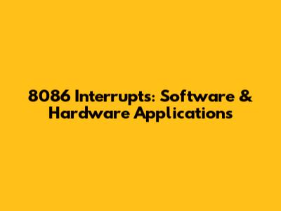 8086 Interrupts: Software & Hardware Applications
