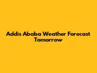 Addis Ababa Weather Forecast Tomorrow