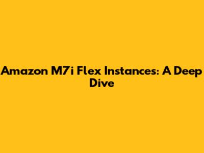 Amazon M7i Flex Instances: A Deep Dive