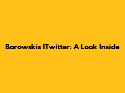 Borowski's ITwitter: A Look Inside