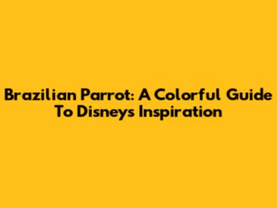 Brazilian Parrot: A Colorful Guide To Disney's Inspiration
