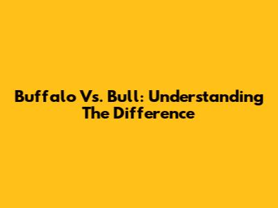 Buffalo Vs. Bull: Understanding The Difference