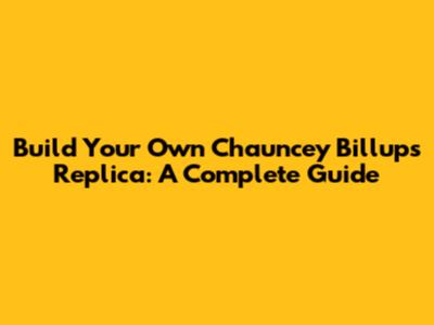Build Your Own Chauncey Billups Replica: A Complete Guide