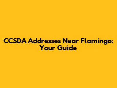 CCSDA Addresses Near Flamingo: Your Guide