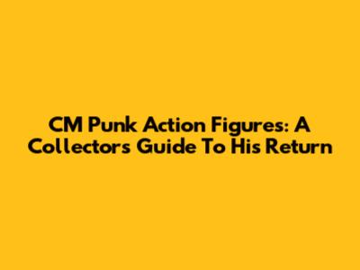 CM Punk Action Figures: A Collector's Guide To His Return
