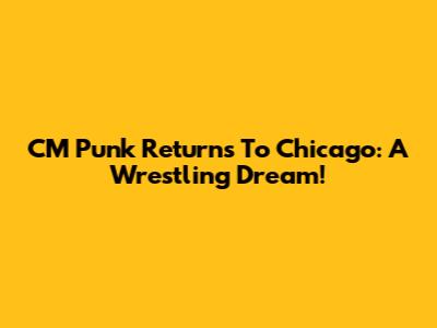 CM Punk Returns To Chicago: A Wrestling Dream!