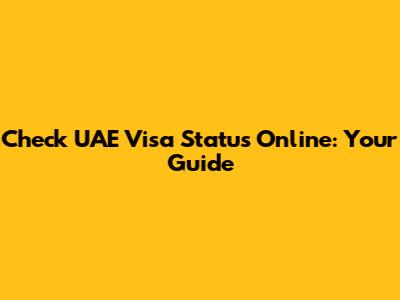 Check UAE Visa Status Online: Your Guide