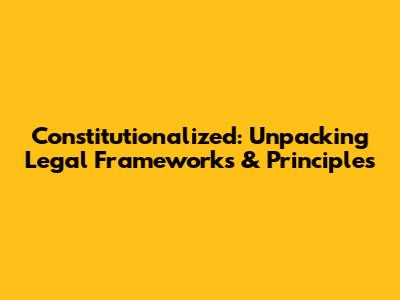 Constitutionalized: Unpacking Legal Frameworks & Principles