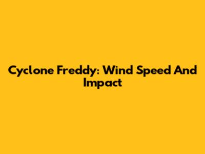 Cyclone Freddy: Wind Speed And Impact