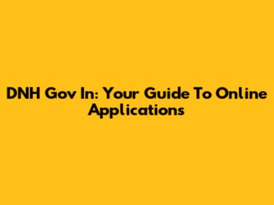 DNH Gov In: Your Guide To Online Applications