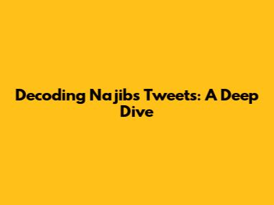 Decoding Najib's Tweets: A Deep Dive