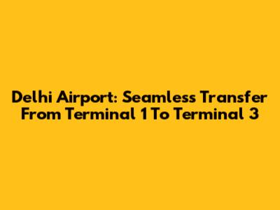 Delhi Airport: Seamless Transfer From Terminal 1 To Terminal 3