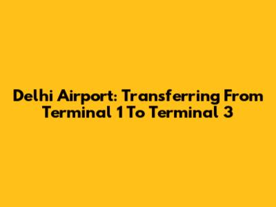 Delhi Airport: Transferring From Terminal 1 To Terminal 3
