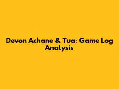 Devon Achane & Tua: Game Log Analysis