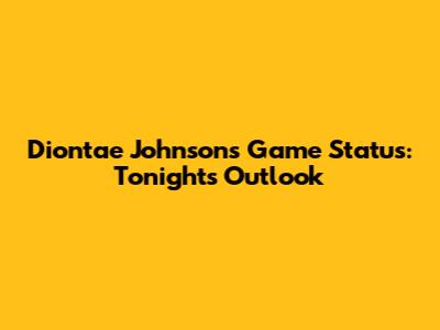Diontae Johnson's Game Status: Tonight's Outlook