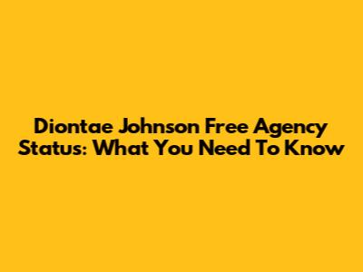 Diontae Johnson Free Agency Status: What You Need To Know