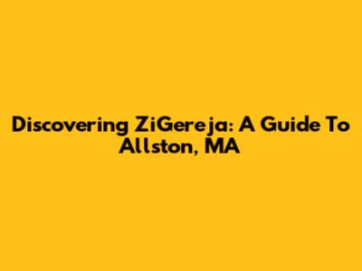 Discovering ZiGereja: A Guide To Allston, MA