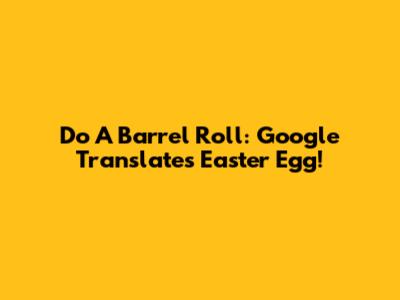 Do A Barrel Roll: Google Translate's Easter Egg!