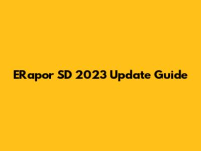 ERapor SD 2023 Update Guide