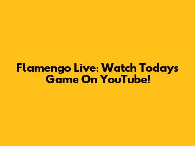 Flamengo Live: Watch Today's Game On YouTube!