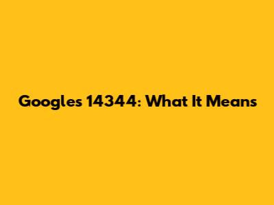 Google's 14344: What It Means