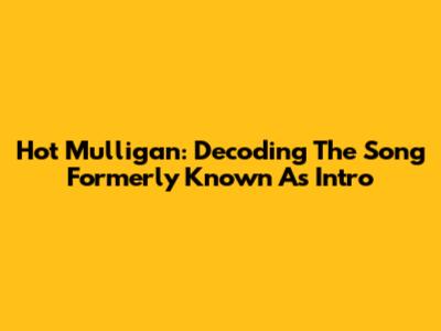 Hot Mulligan: Decoding 'The Song Formerly Known As Intro'