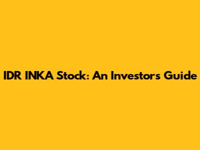 IDR INKA Stock: An Investor's Guide