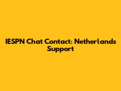 IESPN Chat Contact: Netherlands Support