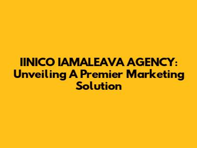 IINICO IAMALEAVA AGENCY: Unveiling A Premier Marketing Solution