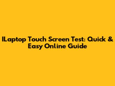 ILaptop Touch Screen Test: Quick & Easy Online Guide