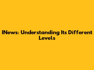 INews: Understanding Its Different Levels