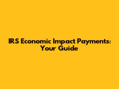 IRS Economic Impact Payments: Your Guide