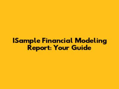 ISample Financial Modeling Report: Your Guide