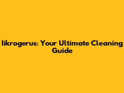 Iikrogerus: Your Ultimate Cleaning Guide