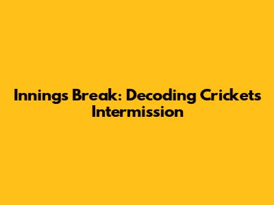 Innings Break: Decoding Cricket's Intermission