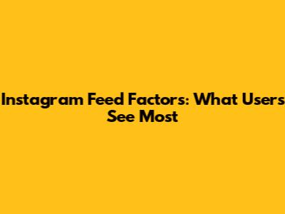 Instagram Feed Factors: What Users See Most