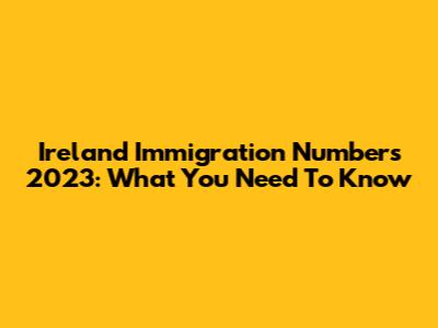 Ireland Immigration Numbers 2023: What You Need To Know