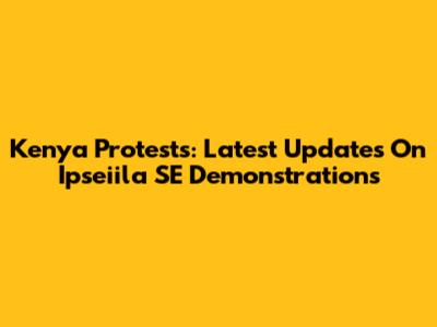 Kenya Protests: Latest Updates On Ipseiila SE Demonstrations