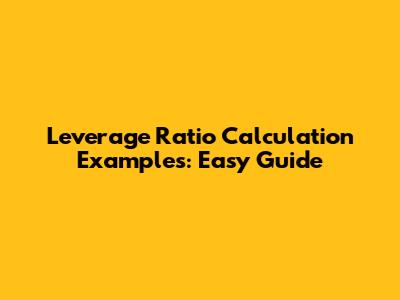 Leverage Ratio Calculation Examples: Easy Guide
