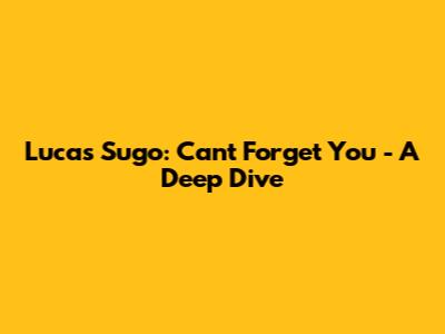 Lucas Sugo: Can't Forget You - A Deep Dive