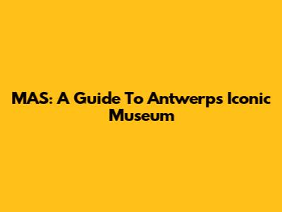MAS: A Guide To Antwerp's Iconic Museum