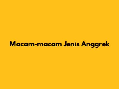 Macam-macam Jenis Anggrek