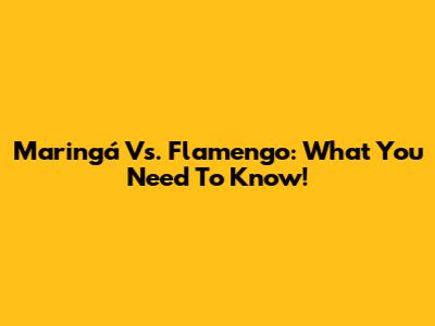 Maringá Vs. Flamengo: What You Need To Know!