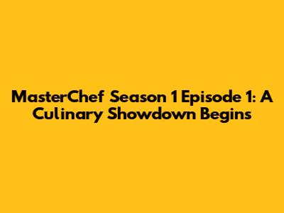 MasterChef Season 1 Episode 1: A Culinary Showdown Begins