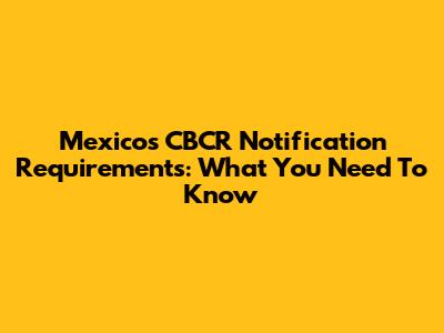 Mexico's CBCR Notification Requirements: What You Need To Know