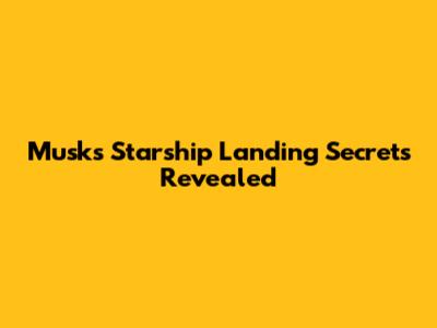 Musk's Starship Landing Secrets Revealed