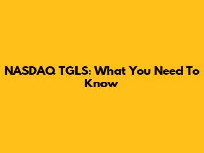 NASDAQ TGLS: What You Need To Know