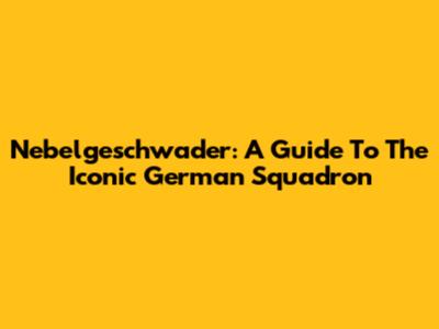 Nebelgeschwader: A Guide To The Iconic German Squadron